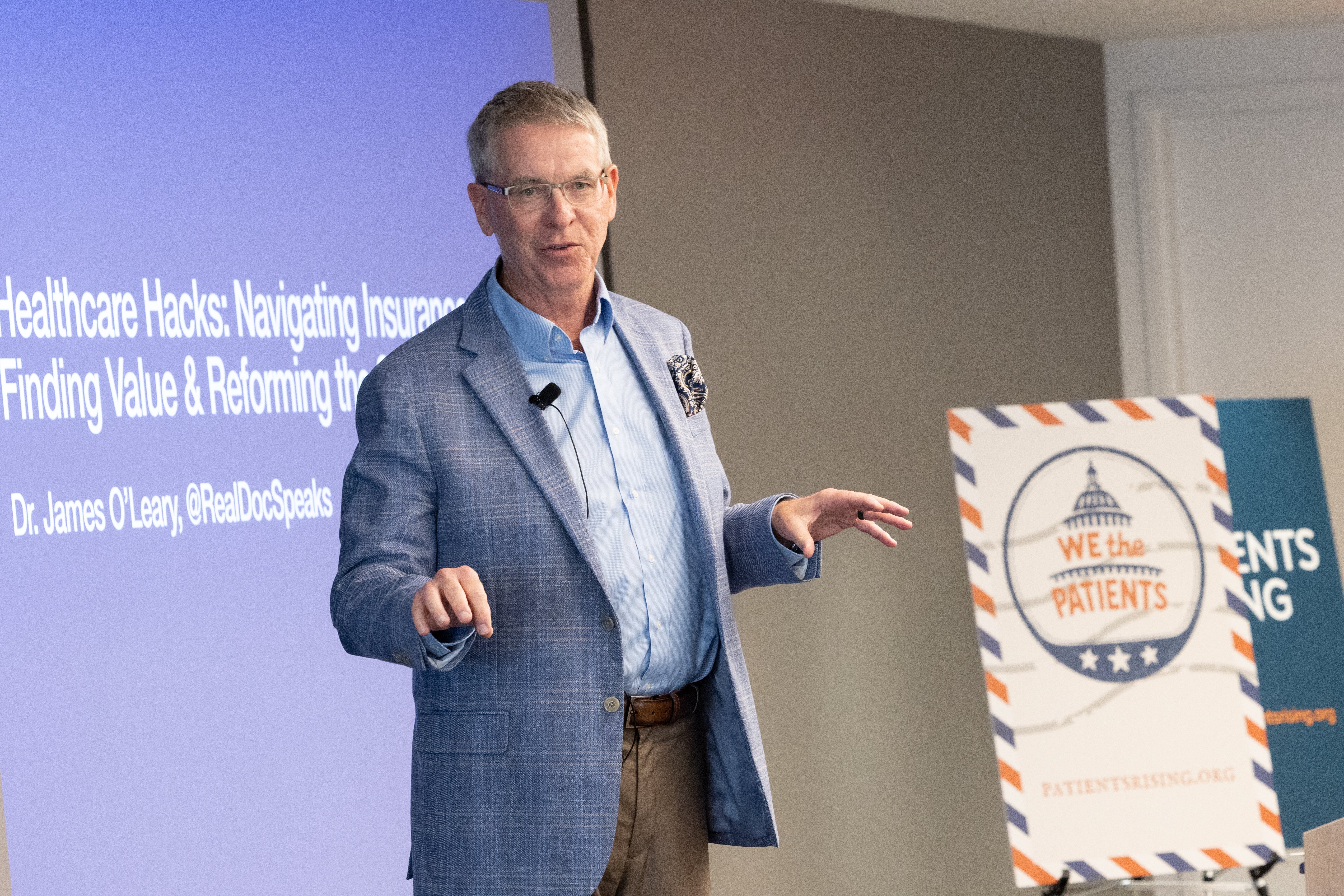 @RealDocSpeaks, James O'Leary, giving a speech at the 2025 Patients Rising Fly-in