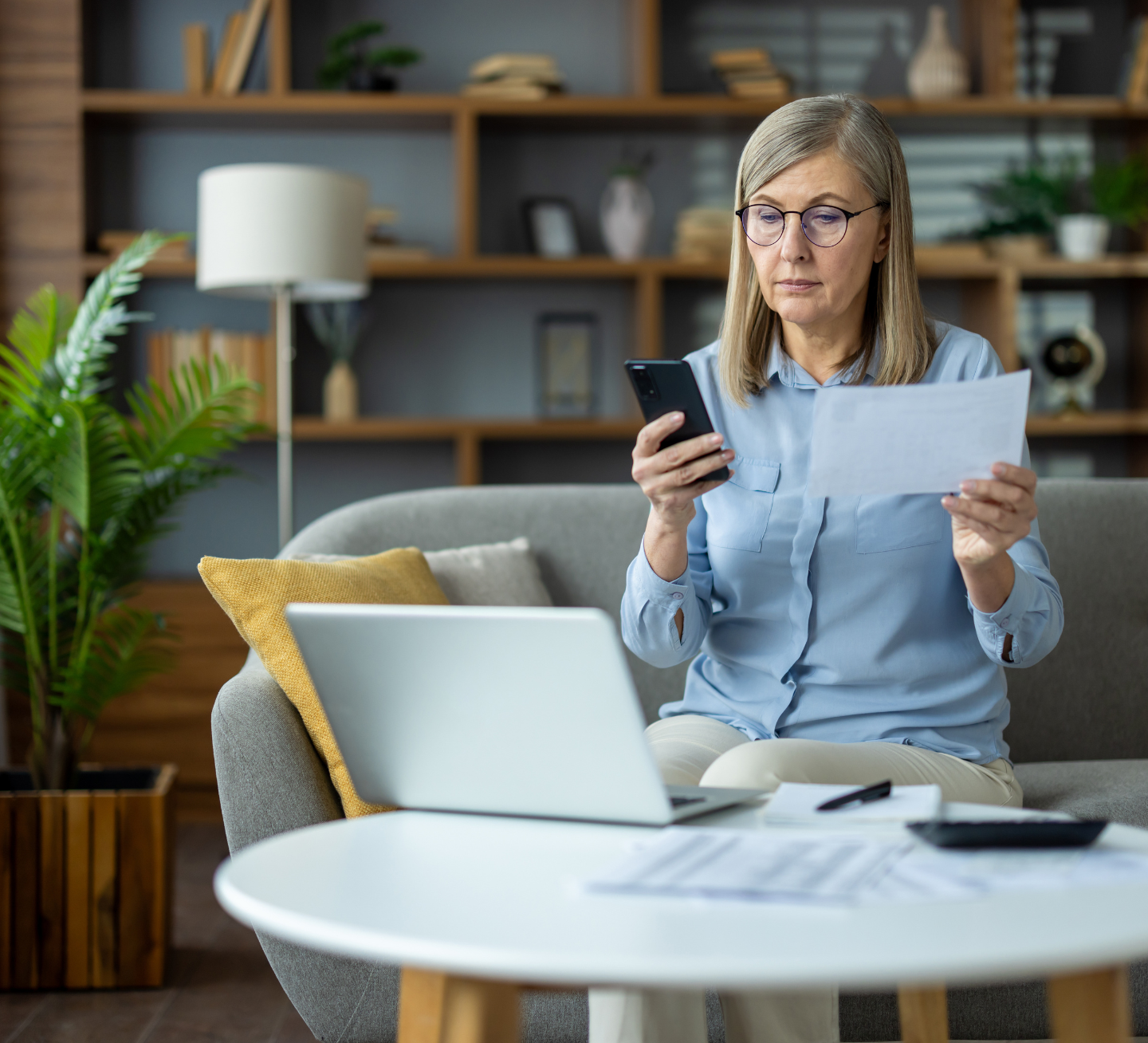 Woman typing at a computer